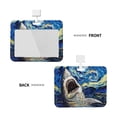 thumbnail image 2 of Susaid Vintage Starry Sky Shark Print ID Badge Holder with Double-Sided Windows Horizontal Hard Plastic Case Black Card Protector Pouch for Office School ID Credit Cards, 2 of 7