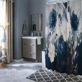thumbnail image 2 of Abstract Blue Flower Shower Curtain, Pretty Floral Painting Printed Shower Curtain Waterproof Fabric Modern Bathroom Art Decor 72x72 Inches Machine Washable, 2 of 6