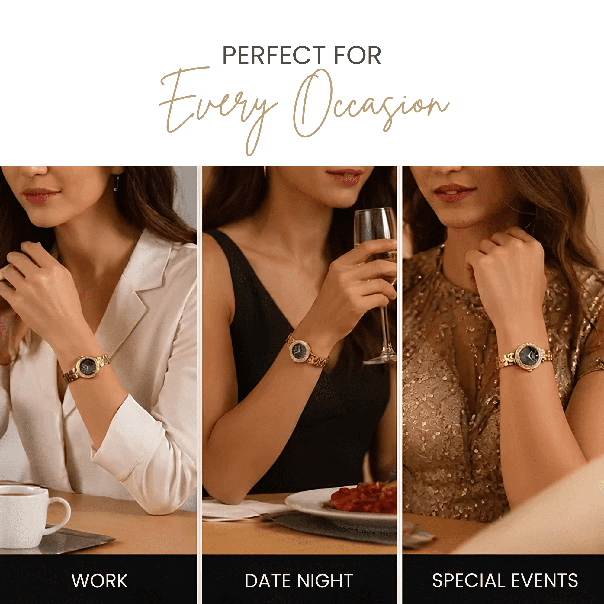 Jessica Simpson Women's Metal Band Watch, Round Crystal Dial, Classic Quartz Movement, Elegant Dress Watch for Women