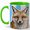 Green, variant on Realistic Fox Coffee Mug, Woodland Animal Mug, Ceramic 11 oz