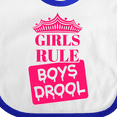 thumbnail image 4 of Inktastic Girls Rule, Boys Drool Girls Baby Bib, 4 of 4