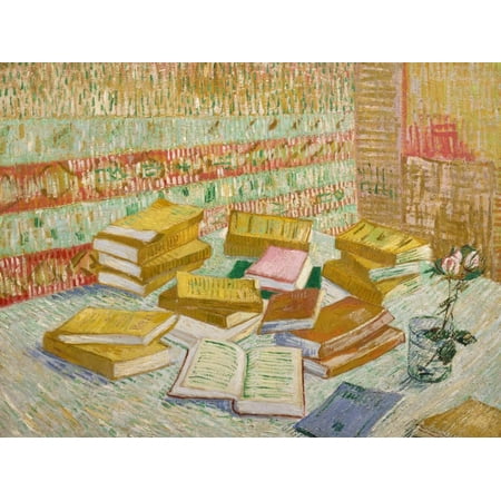 The Yellow Books Post-Impressionist Reading Still Life Painting Print Wall Art By Vincent van