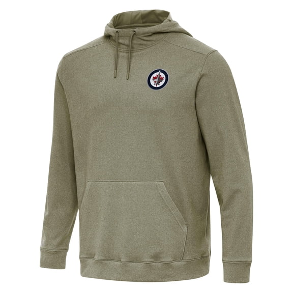 Men's Antigua Olive Winnipeg Jets Cloud Pullover Hoodie