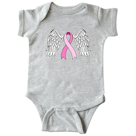 

Inktastic Breast Cancer Awareness Pink Ribbom with Angel Wings Gift Baby Boy or Baby Girl Bodysuit