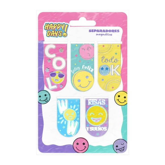 Separadores Magnéticos Prichos Happy Days! Multicolor 5 Piezas por Empaque