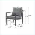 thumbnail image 4 of Lounge Chair, Modern Slate Gray Aluminum with Rope Accents & Cushions for Indoor/Outdoor | Slate Gray | Aluminum, 4 of 19