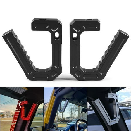 For Jeep Wrangler JK 2007-2018 Black Aluminum Car Front Grab Handles Grip Bar