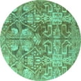 thumbnail image 1 of Ahgly Company Indoor Round Persian Turquoise Blue Traditional Area Rugs, 8' Round, 1 of 4
