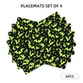 thumbnail image 3 of Placemats Set of 4 / 6, green bats Halloween black cool Placemats for Dining Table Indoor/Outdoors Heat Resistant Washable Placemats 18" x 12", 3 of 8