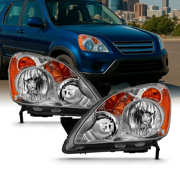AKKON - [Halogen Style] Headlights For 2005-2006 Honda CR-V CRV 4DR Driver Left Passenger Right Side Pair Replacement