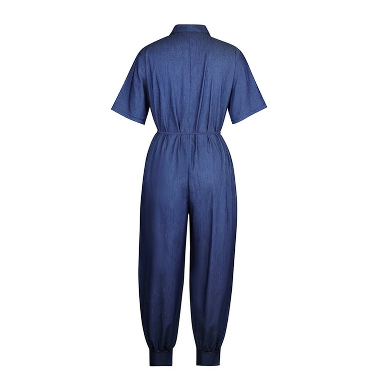 SELONE Jumpsuits for Women Plus Size Denim Jean Loose Fit Pants