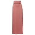 thumbnail image 1 of A2Y Women's Basic Foldable High Waist Floor Length Maxi Skirts Ash Rose M, 1 of 5