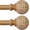 Natural Wood, variant on Black Curtain Rods for Windows 28 to 48 Inch,1'' Diameter Drapery Rods with Leaf Pattern Finials,Decorative Adjustable Heavy Duty Curtain Rods Set,18-60''