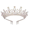 thumbnail image 2 of Crown Bride Quinceanera Headpieces, Tiara de boda, para niñas nupciales, regalo, accesorios para el cabello, elegante para fiesta de graduación de Estilo F Macarena Corona, 2 of 8