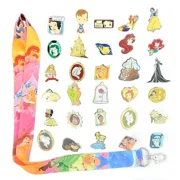 Princess Theme Starter Set w/ 5 Disney Park Trading Pins & Lanyard