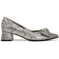 thumbnail image 2 of Naturalizer Women's Mavis Bow Pump Silver Metallic Snake 10W, 2 of 5