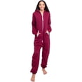thumbnail image 3 of Maroon Hoodie Onesie Jumpsuit Premium One-Piece SweatSuit for Men & Women, 3 of 6