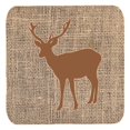 thumbnail image 1 of Deer Burlap And Brown Foam Coasters, Set Of 4, 1 of 1