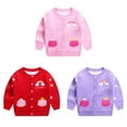 thumbnail image 2 of Praeter Autumn Winter Kids Baby Girls Cardigan Sweater Cute Sweet Cartoon Toddler Sweater Knitted Cardigan Coat Outwear 1-8Y, 2 of 5