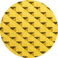 thumbnail image 1 of Ahgly Company Machine Washable Indoor Round Solid Yellow Modern Area Rugs, 4' Round, 1 of 4
