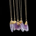 thumbnail image 1 of Fiudx Collar de Cuarzo Natural, Colgante de Cristal Irregular, Piedra Preciosa Curativa Bañada En Oro, Diseño de Arcoíris, Joya Única con Piedra de Nacimiento, Accesorio de Uso Diario, Un Regalo Idea, 1 of 3