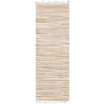 thumbnail image 3 of Unique Loom Chindi Cotton Collection Area Rug - Striped (2' x 6' Runner Beige/Ivory), 3 of 6