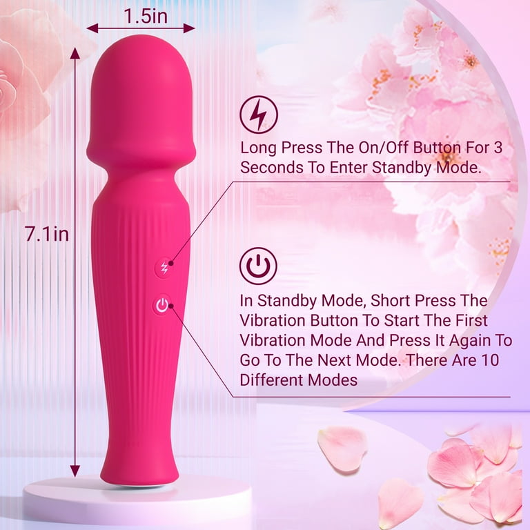 Blissmakers Personal Vibrator Wand, Female Wand Massager for Stimulation G  Spot Vibrators for Women Pleasure, Adult Sex Toys with 10 Vibration Modes,  Mini Rechargeable Handheld Sex Toy for Couple - Walmart.com