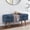 Dark Blue + Foam, variant on Oval Storage Ottoman Bench with Rubber Wood Legs,Beige