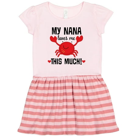 

Inktastic Nana Loves Me Grandson Gift Toddler Girl Dress