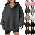 thumbnail image 2 of Utoimkio Women's Oversized Hoodies Sweatshirts Long Sleeve V Neck Pullover Tops 2025 Fall Outfits Teen Girls Clothes, 2 of 9