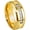 Gold Ion-plated, variant on Gold IP Tungsten Carbide 7-CZ Mens Wedding Band, Low-Beveled, 8MM Comfort-fit Anniversary Ring size 9.5