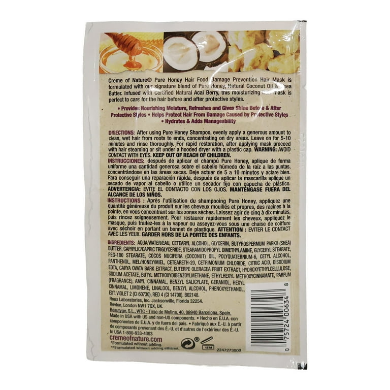 CREME OF NATURE Pure Honey Hair Food Acai Berry Hair Mask Packet (1.7oz)