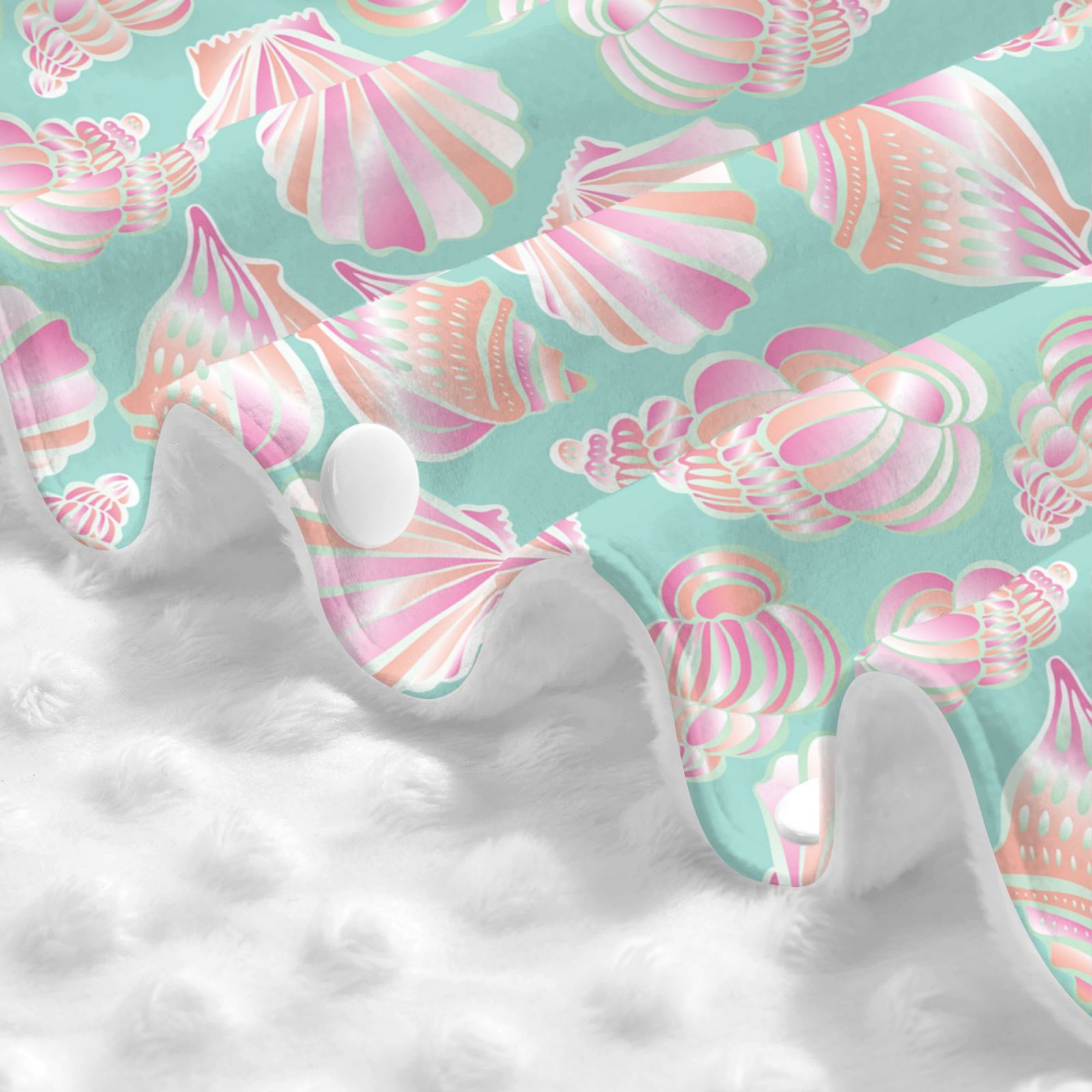 Car Seat Cover Baby - Conch Shells Print No.9023 Breathable Infant Car Seat Cover for Baby Carseat, Lightweight Comfort Baby Essentials Must Haves Newborn Stuff for Girl Boy