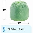 thumbnail image 5 of (2 pack) Stout® EcoSafe-6400 Compostable Compost Bags, 1.1 mil, 30-Gallon, Green, Box Of 48, 5 of 15
