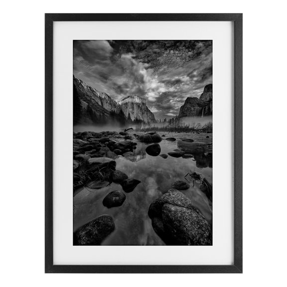 Stupell Industries Farmhouse Morning in Yosemite Valley Black Framed Print Under Glass, 14 x 20, by Jon Evan