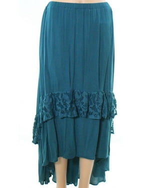 Love Fire NEW Teal Blue Womens Size XS Lace Hi-Low Ruffled Boho Skirt