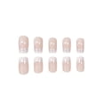thumbnail image 2 of ONLYEOR White Double French Tip Press On Nails, Glitter Design, Medium Square Fake Nails for Bridal & Party Look, 2 of 8