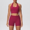 thumbnail image 4 of JSKUMAR Women's Workout Sets 2 Piece Cropped Tank Tops Matching Shorts Suit Yoga Gym Outfits Work Out Outfit (Red,XL), 4 of 5