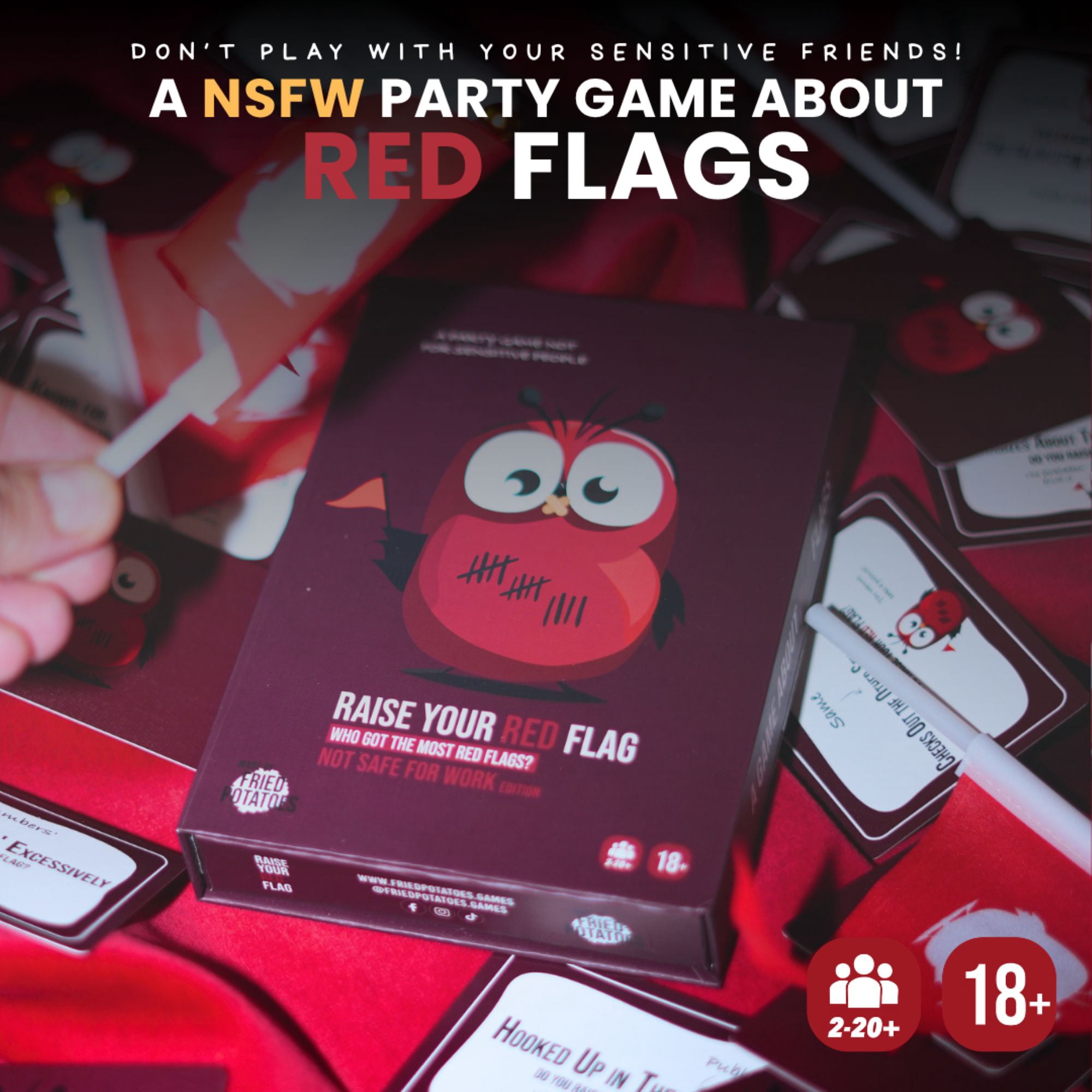 Raise Your Red Flag Adult Edition Party Card Game For Ages 18+, from Asmodee
