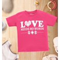 thumbnail image 4 of Shop4Ever Love Needs No Words Autism Awareness Toddler's Cotton T-Shirt 3T Hot Pink, 4 of 6