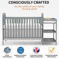thumbnail image 6 of Goldzone 3-in-1 Convertible Baby Crib with Changing Table,Storm Gray, 6 of 13
