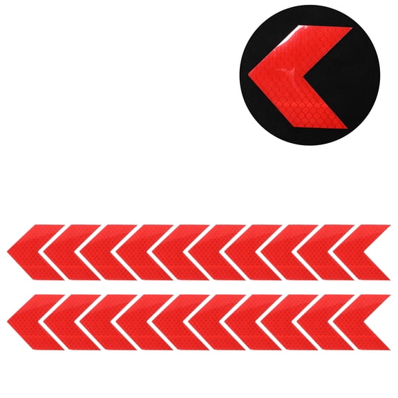 Unique Bargains Reflective Bumper Decal Red Large Directional Arrow Rhombus Grid Reflective Car Sticker Personalized Decoration Vehicle Body or Door or Window