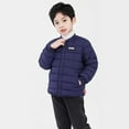 thumbnail image 5 of LUOGENLI Kids Down Jackets Girls Kids Boys Girls Coat Winter Jacket Soild Color Outwear Windproof Warm Coat Jacket Children's Clothing Girls Down Winter Coat Overcoat Dark Blue 8-9 Years, 5 of 6