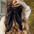 thumbnail image 4 of Pinza para el pelo con lazo de seda, pinza para el pelo con lazo, pinza de metal, accesorios para el cabello con cola de caballo de cola larga para niñas y niñas negras, 4 of 5