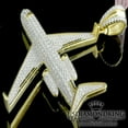 thumbnail image 6 of MEN'S NEW 14k YELLOW GOLD OVER STERLING SILVER JET AIRPLANE AIR BUS AVIATION CHARM PENDANT, 6 of 8