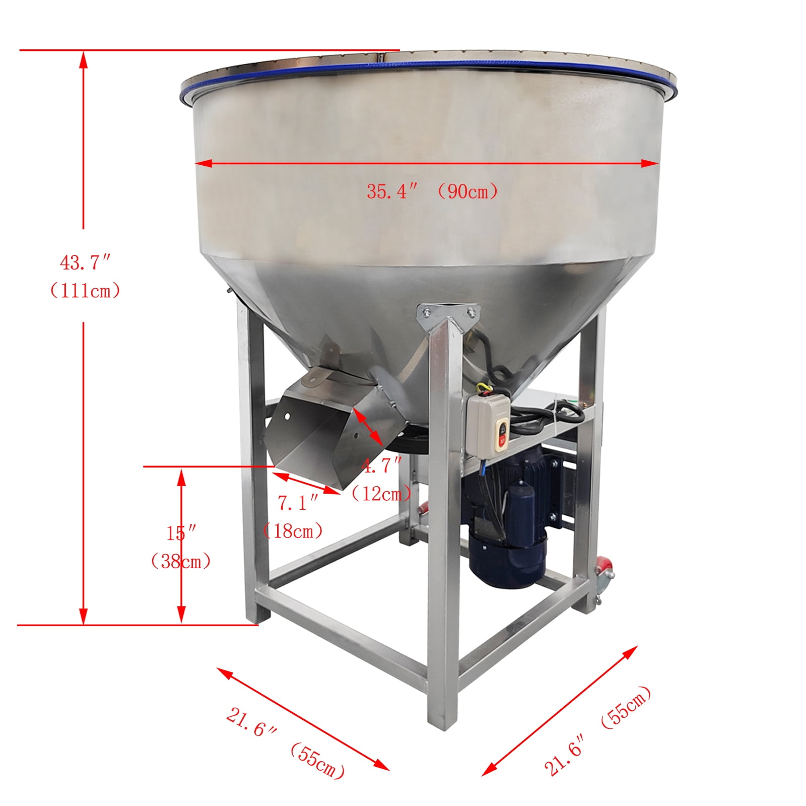 220V Electric Mixer Blender Mixing Machine 440lbs for Dry Grain Particle Granular Flour Beans Plastic