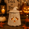 thumbnail image 2 of Hand-sculpted Halloween Mini Lanterns,Monster Tea Light Holder, Handmade Halloween Candle Holder, Rustic Fall Decor, Cute Cute Spooky Table Decor for Tiered Tray Home Mantel Party, 2 of 8