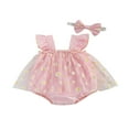 thumbnail image 1 of Nouveau-né Filles Maille Romper Jupe Princesse Robe + Bandeau Ensemble, 1 of 6