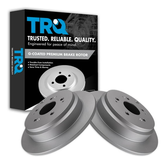 TRQ Rear Brake Rotors Set Solid Premium G-Coated Fits Select 2005-2010 Honda Odyssey