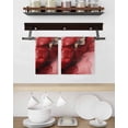 thumbnail image 3 of Red Marble Kitchen Dish Towels for Drying Dishes Set of 2, Modern Ombre Abstract Ink Painting Art Waffle Weave Microfiber Hand Tea Bathroom Towels Quick Dry & Absorbent Towel 15.7x23.6, 3 of 7